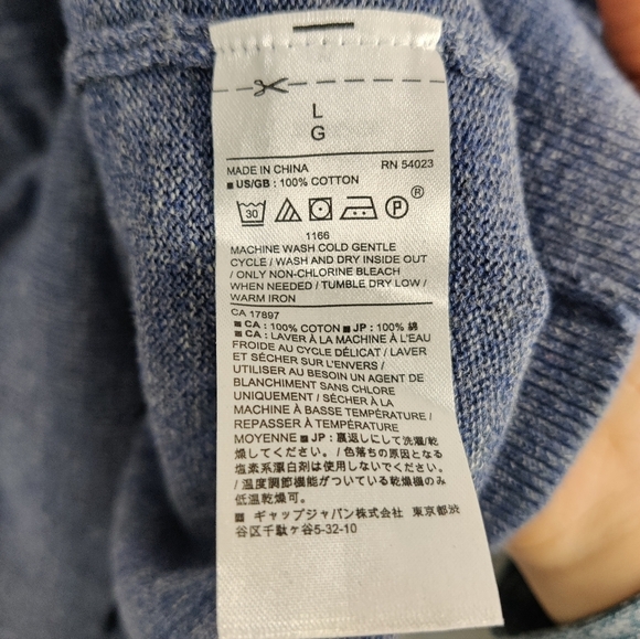 Banana Republic Men's Heathered Blue Cotton Sweater Size Large Spring - Picture 3 of 6